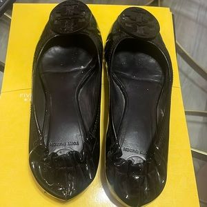 Tory Burch black patent flats